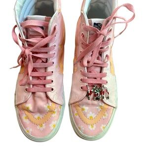 Vans Pink and Orange Floral Sneakers